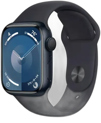 APPLE WATCH SERIES 9 45MM MIDNIGHT ALUMINUM CASE MIDNIGHT SPORT BAND GPS S/M, MR993LL