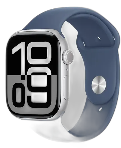 [PR10040APP0066] APPLE WATCH SERIES 10 46MM SILVER AL DENIM SB S/M (GPS) MWWL3LW/A