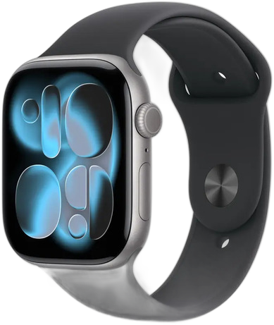 APPLE WATCH SERIES 11 (GPS) 46MM SPACE GRAY BLACK SPORT BAND M/L