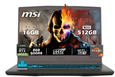 MSI THIN A15 15.6" RYZEN 5 7535HS 16GB RAM 512GB SSD RTX 4060 GRAY THIN A15 B7VF-461US